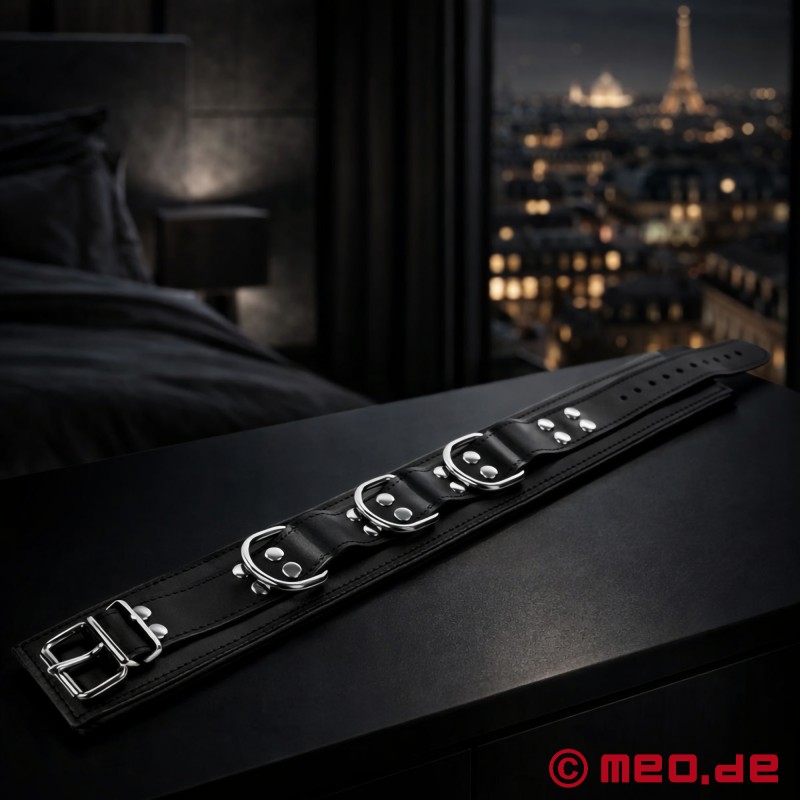 Obroża BDSM z cielęcej skóry - kolekcja Paris - 1