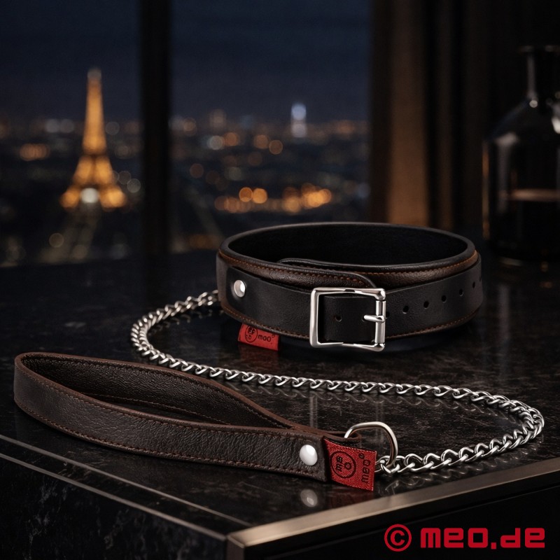 Collier BDSM en cuir de chèvre avec laisse - Faubourg - 2