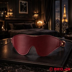 Bandaj BDSM De Luxe din piele, de culoare bordeaux, căptușit - NOBLESSE