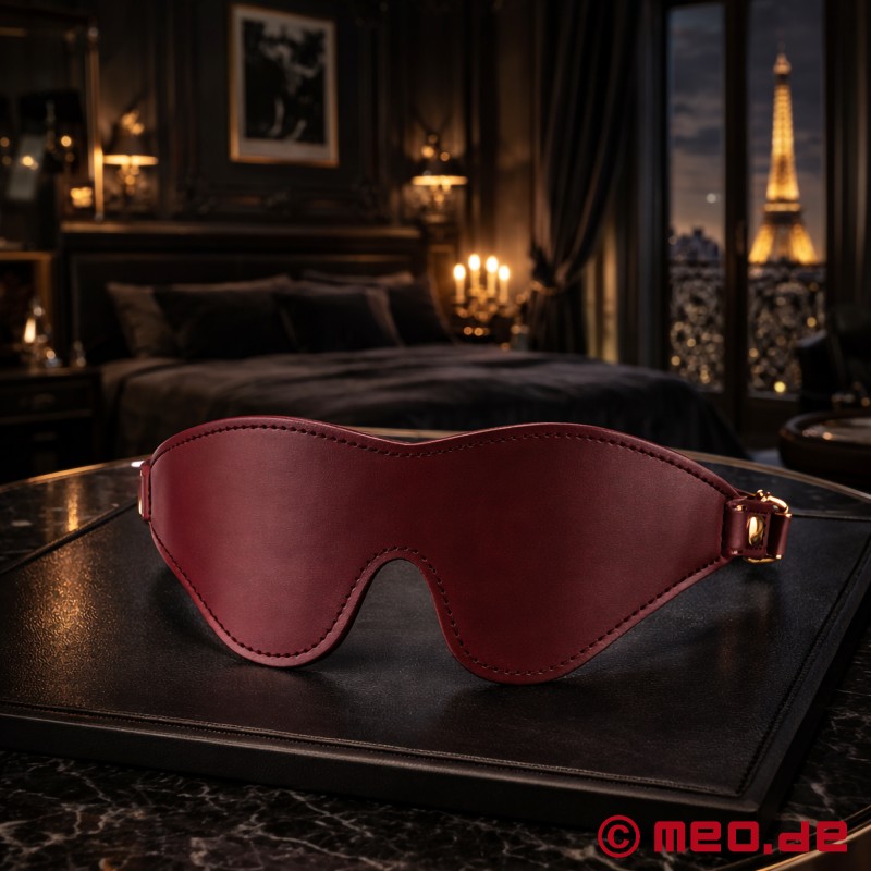 BDSM bind for øynene De Luxe i skinn, bordeaux-farget, polstret - NOBLESSE - 1