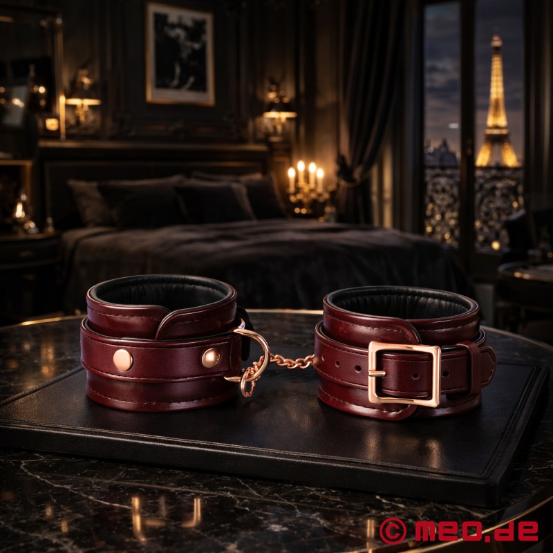 Menottes chevilles de luxe, bordeaux, rembourrées - NOBLESSE - 1
