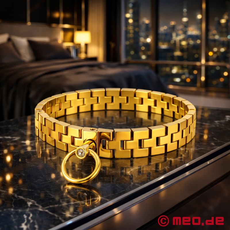 BDSM-Halsband Spartacus™ - gold - Edles Bondage-Halsband aus Metall - 1