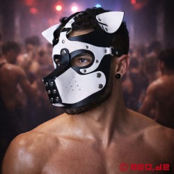 Playful Pup Hood - Maske i svart/hvitt - Thumbnail