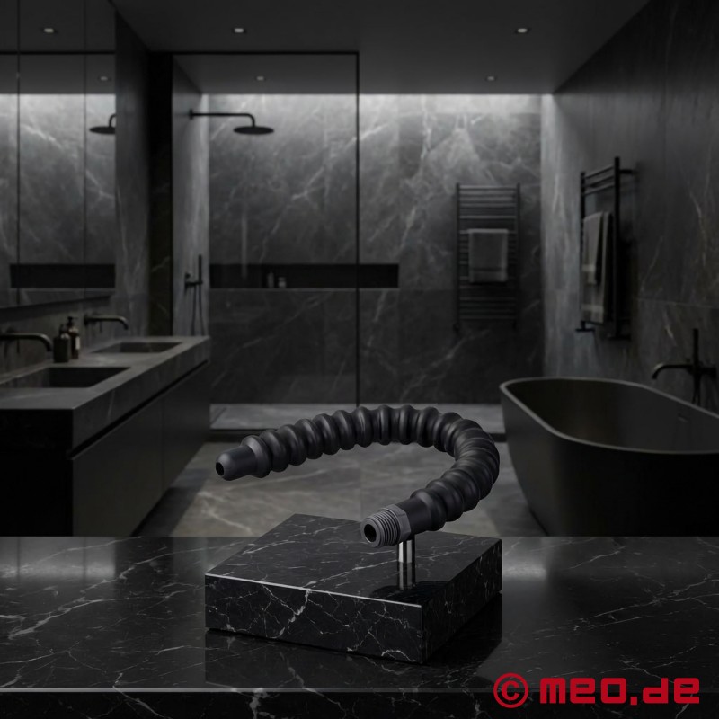 AquaFlex - silikona anālais duša ar stimulācijas rievām no MEO - 1