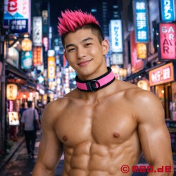 Collar BDSM de neopreno en color rosa - MEO Germany - Thumbnail