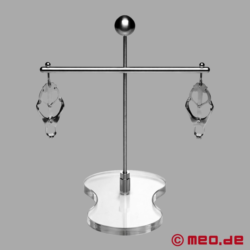 Tower of Pleasure & Pain - Adjustable Nipple Stretching Device with Clover Clamps - 3