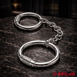 Stalowe kajdanki na kostki do self bondage z zamkiem szyfrowym - Thumbnail