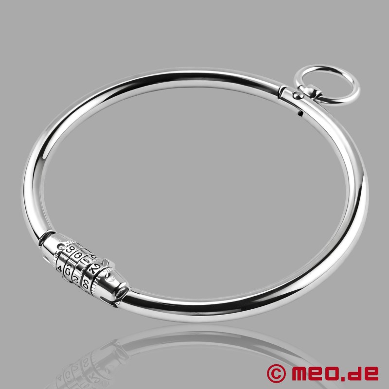 Bondage Choker, jossa on yhdistelmälukko ja O-rengas - 3