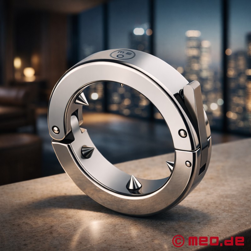 MEO® Spiky Glans Ring - пръстен за главичката от неръждаема стомана с шипове за CBT и целомъдрие - 1