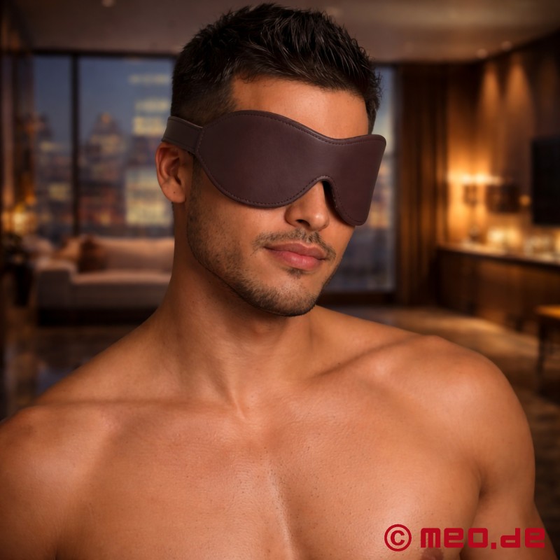 Lyxig ögonmask för bondage i läder, Bohème-kollektionen - 1