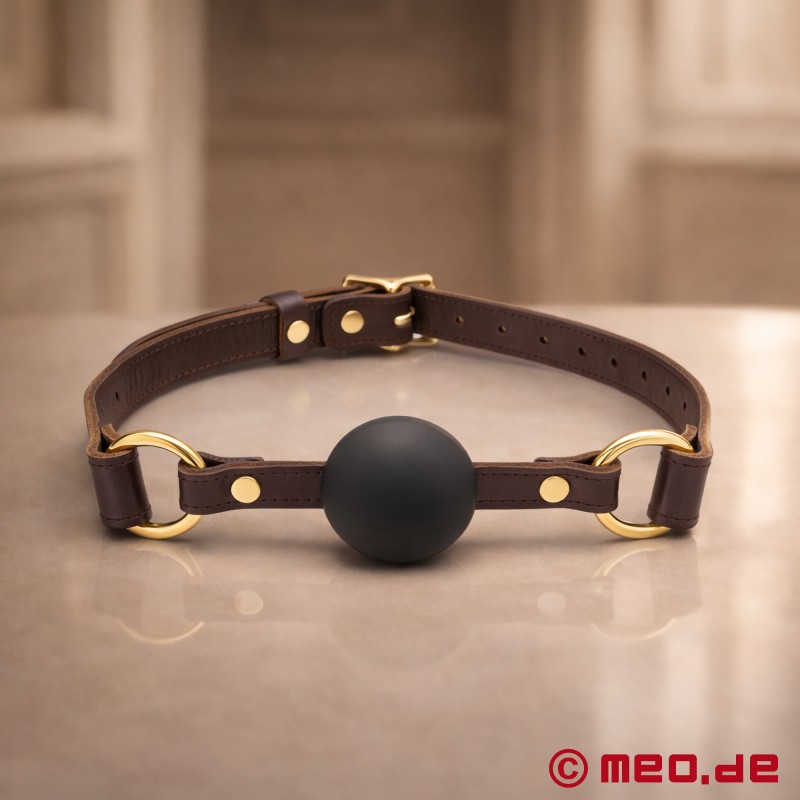 Ball gag i lyxigt läder, Bohème-kollektionen - 1