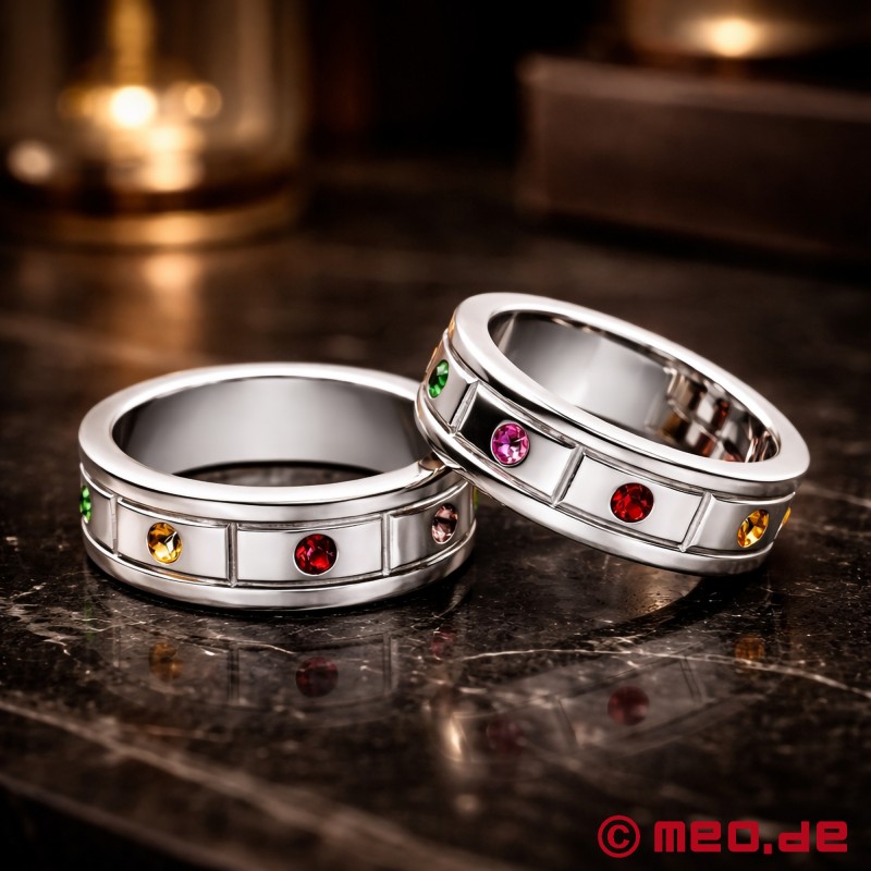 Lujoso anillo para el pene con cristales de joyería - 1