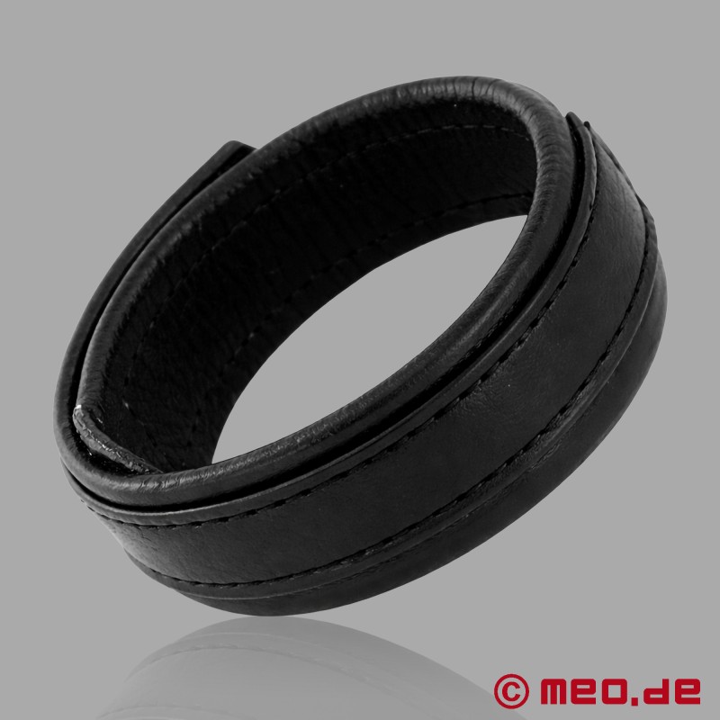 Bőr Cock Ring tépőzárral - méretre állítható - 2