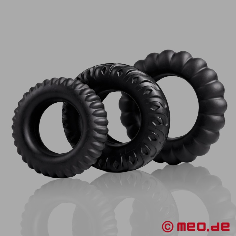 CAZZOMEO Cockring Set - Conjunto com três anéis penianos de silicone - 3