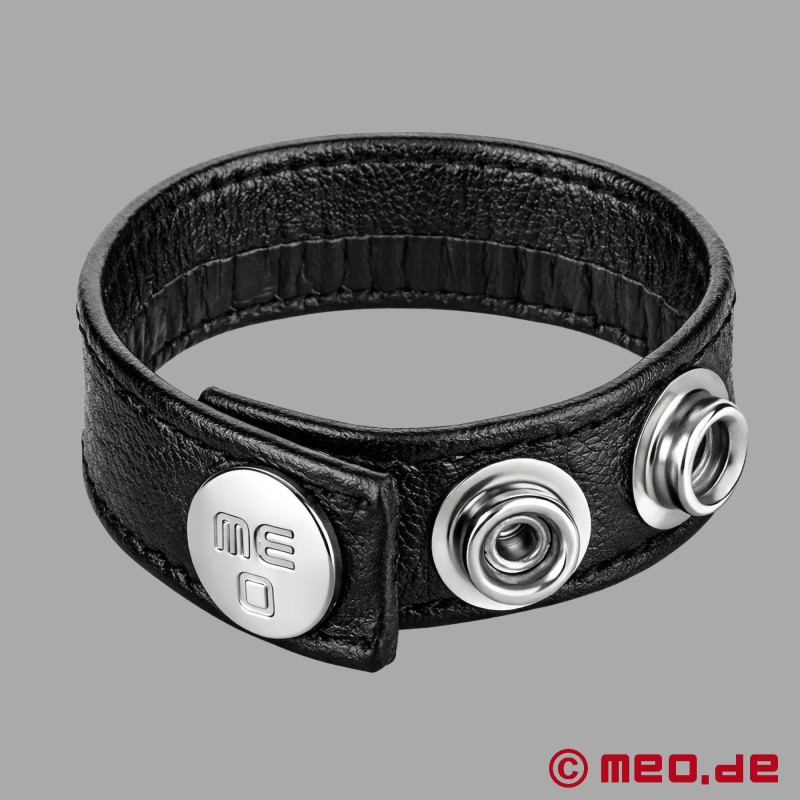 Cockring réglable en cuir - noir - HankyCode™ - 2