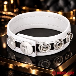 Cockring réglable en cuir - blanc - HankyCode™ - Thumbnail