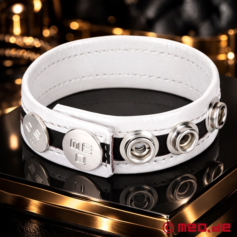Cockring regolabile in pelle - bianco - HankyCode™ - 1