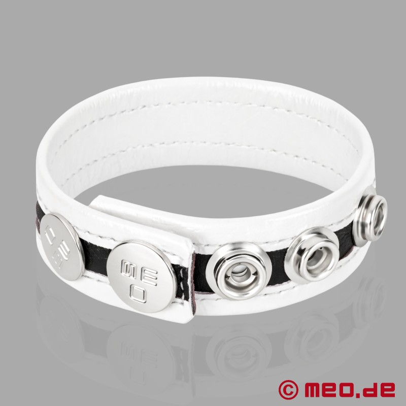 Cockring regolabile in pelle - bianco - HankyCode™ - 2