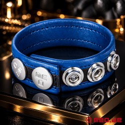 Cockring réglable en cuir - bleu - HankyCode™ - Thumbnail