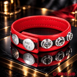 Anillo de pene de cuero ajustable - rojo - HankyCode™ - Thumbnail