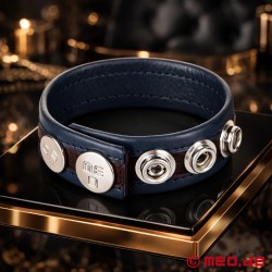 Adjustable Leather Cock Ring - Grey - HankyCode™ - Thumbnail