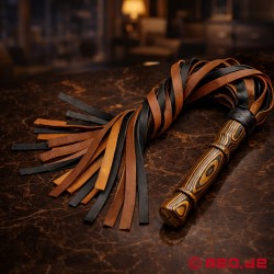 Arabica™ by HurtMe™ - Brauner Flogger aus Leder mit Holzgriff - Thumbnail