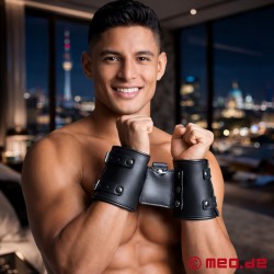 Mono Leather Wrist Restraints - Padded BDSM Cuffs by MEO Germany - Thumbnail