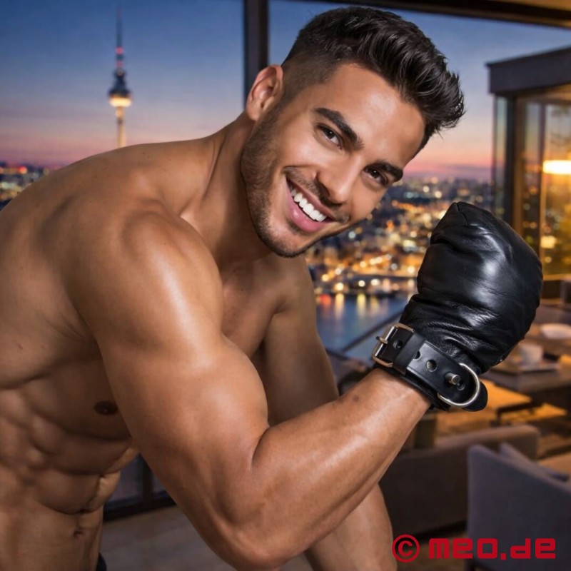 Mănuși de bondage blocabile - Bondage Fist Mitts BDSM din piele de la MEO® - 1