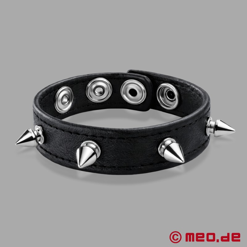 CAZZOMEO® Cockring i lær med pigger - 3