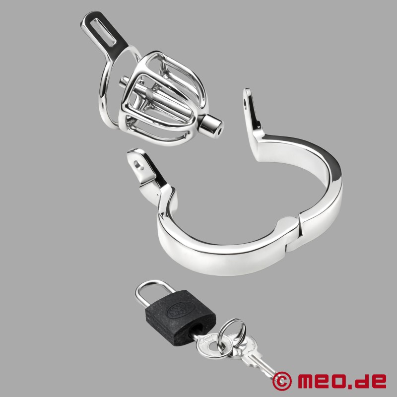 NoPacha® Spartacus™ - Keuschheitskäfig aus Edelstahl mit abnehmbarem Penisplug - 2