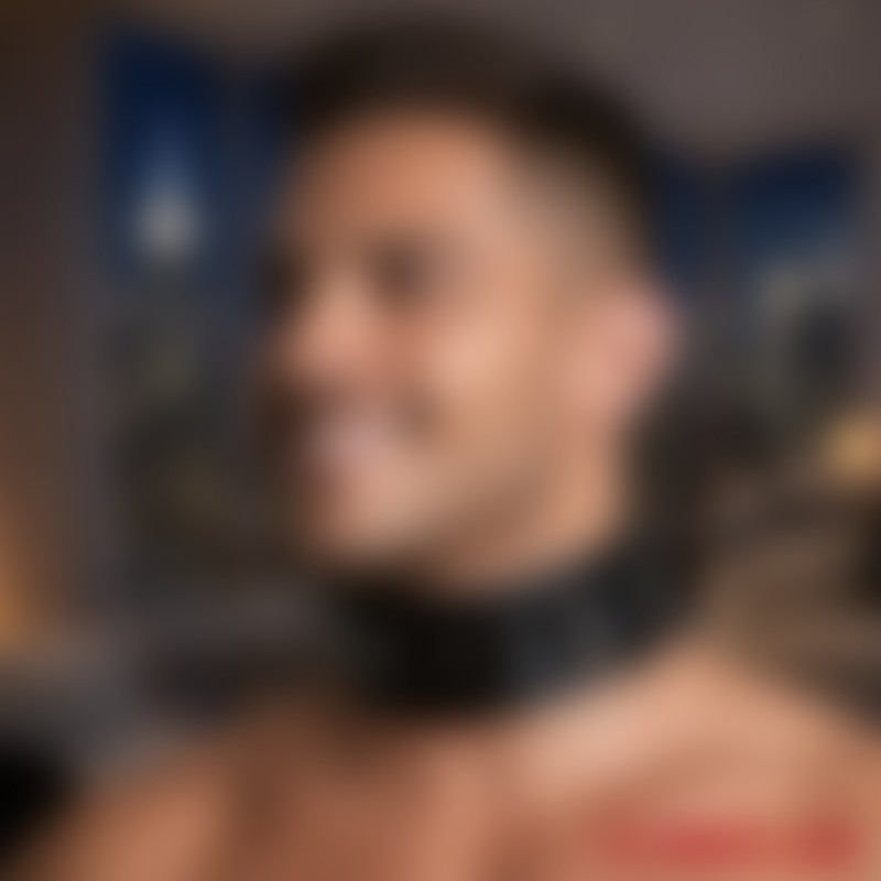 Collare bondage bloccabile in pelle - versione ampia - 3