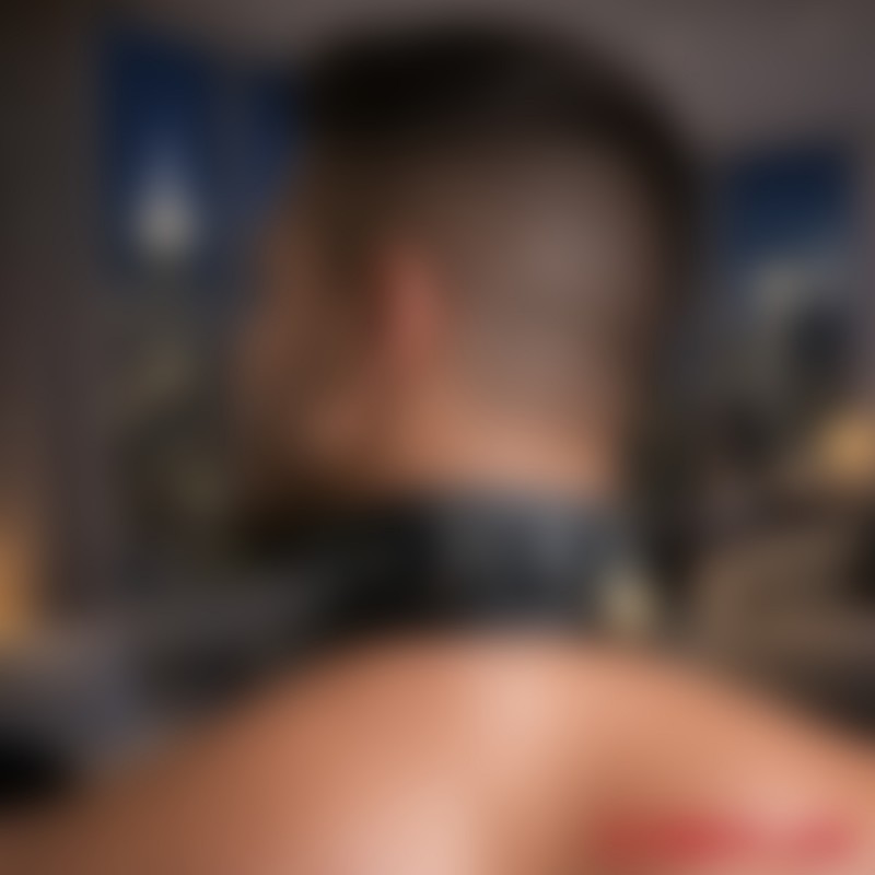  Zgardă bondage din piele blocabilă - design lat, confort ridicat la purtare - 4