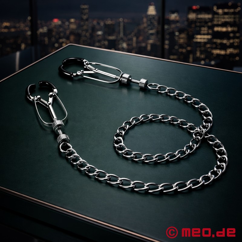 MasoGrip™ by Dr. Sado® - 带链条的乳头夹 (rǔtóu jiā) - 1