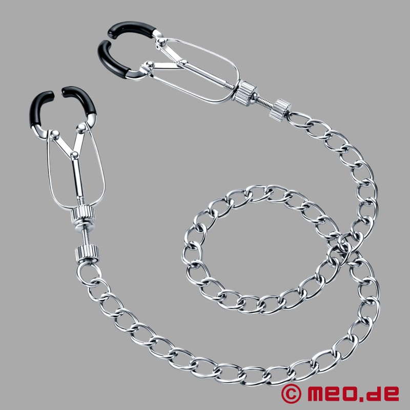 MasoGrip™ par Dr. Sado® - Pinces à tétons avec chaîne - 3