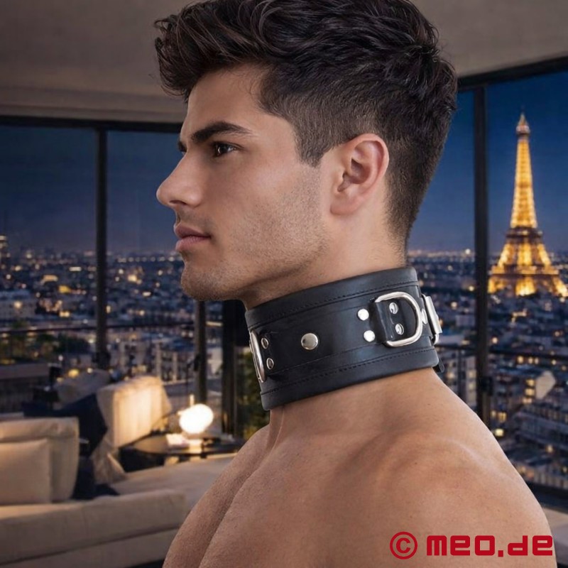 BDSM halsband van kalfsleer - collectie Parijs - 1