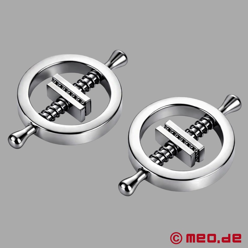 IronMaiden™ - Mellbimbócsipeszek a MEO®-tól - fém bilincsek piercing kinézettel - 3