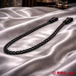 Melnas knaģi krūtsgaliem ar ķēdīti - Sadomaso