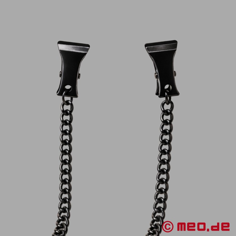 Pinzas para pezones negras con cadena - Sadomaso - 5