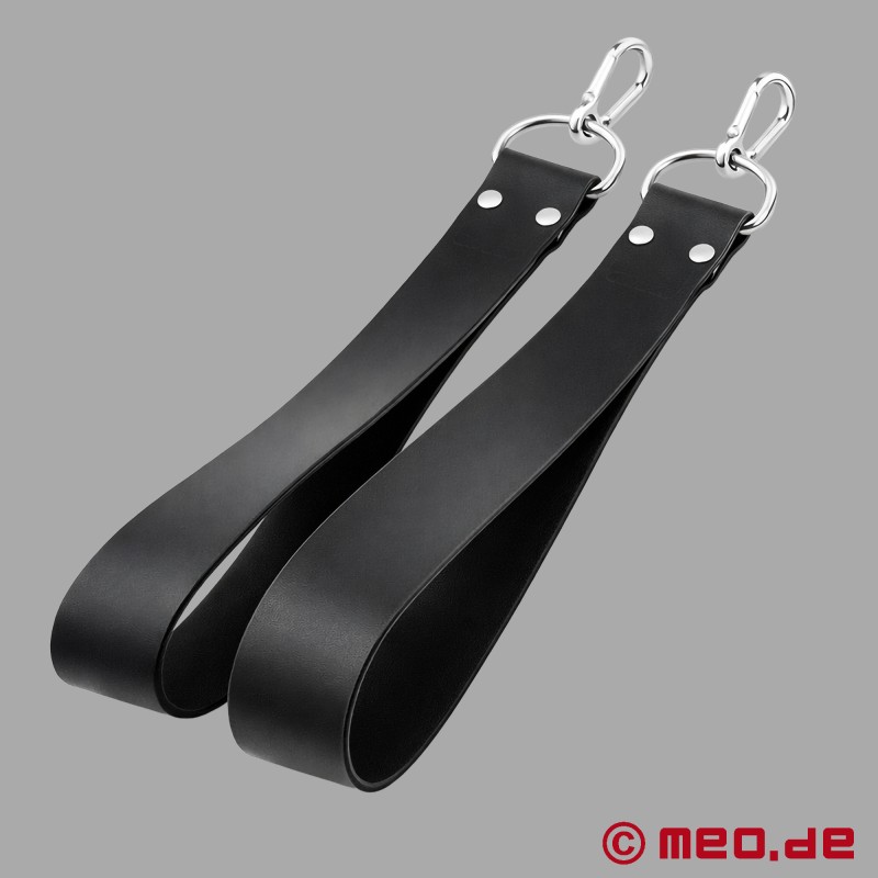 Fotremmar i svart läder för sling - 3