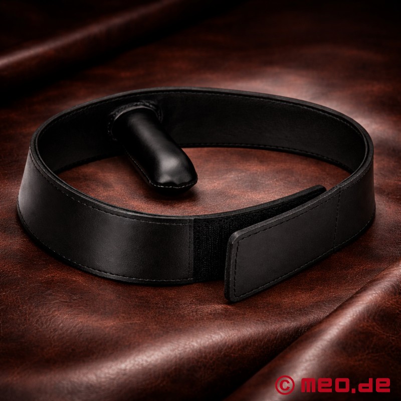 Anatomical Leather BDSM Gag with Inner Plug & Front D-Ring - San Francisco Collection - 3