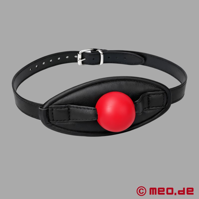 Maschera per bocca con bavaglio con pallina rossa - 6