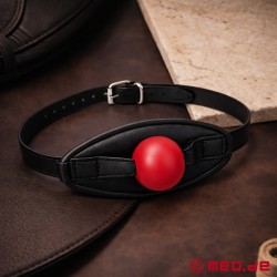 Masque buccal avec bâillon à balle rouge - Thumbnail