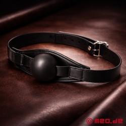 Black Ball Gag Mouth Mask – Silent Domination in Elegant Restraint - Thumbnail