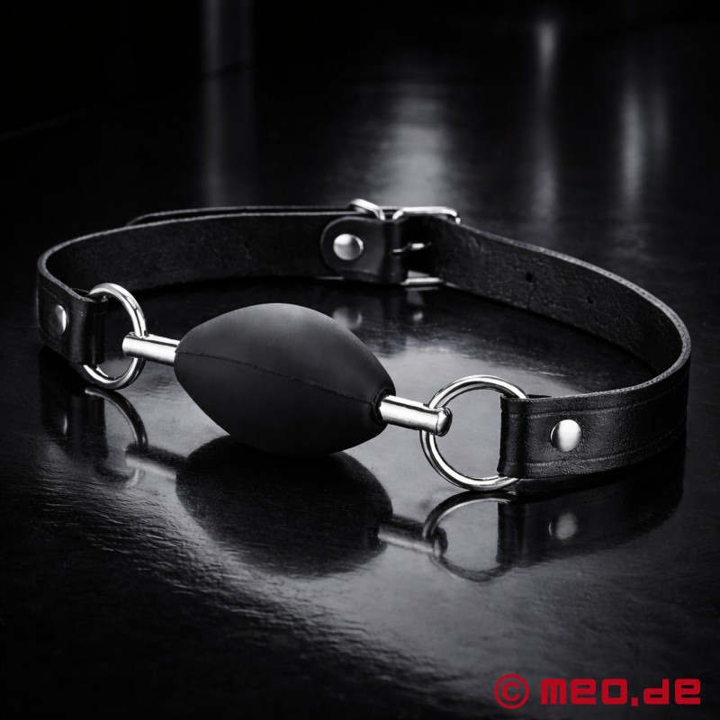 BDSM gag v črni barvi - Ovalni gag - 1