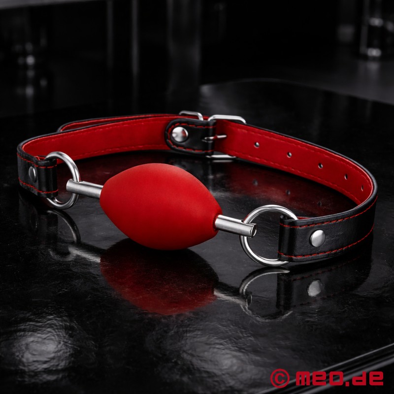 Bavaglio bondage in rosso - Bavaglio a palla ovale - 1
