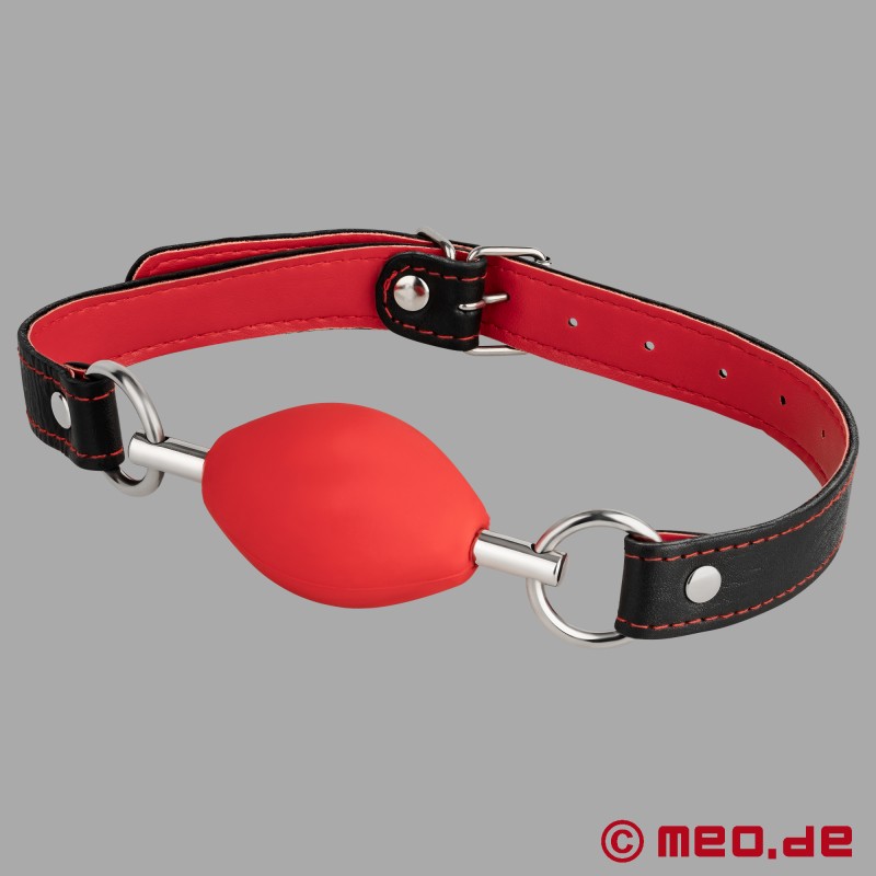 Bondage Mouth Gag in Red - Oval Ball Gag - 3