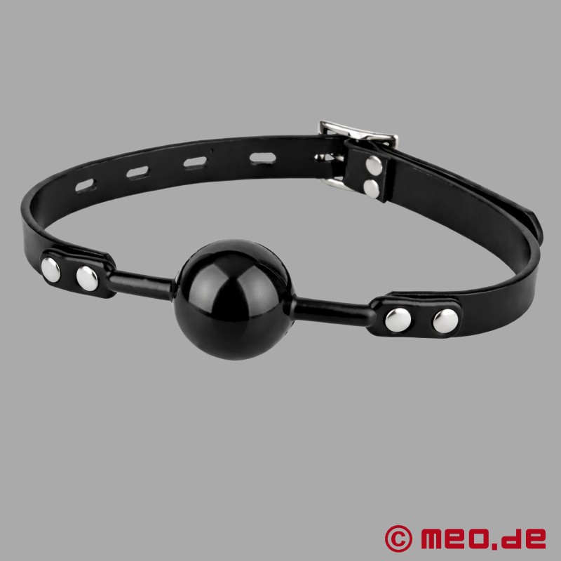 Black Silicone Ball Gag - Lockable BDSM Gag by MEO® - 5