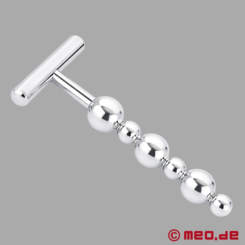 Nerūdijančio plieno analinis dildo - Alpha Male stimuliatorius - su 6 rutuliukais - 5