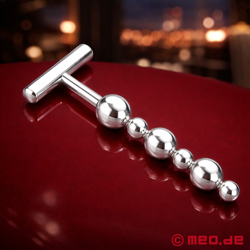 Nerūsējošā tērauda anālais dildo - Alpha Male stimulators - ar 6 bumbiņām - 3