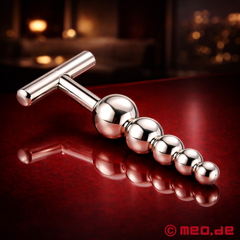 Anal dildo i rostfritt stål - Alpha Male-stimulator - med fem kulor - 2